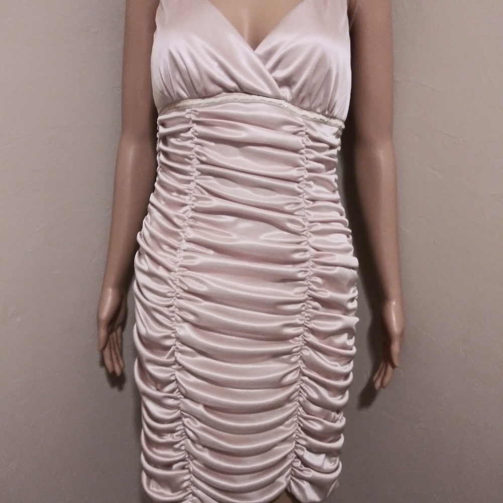 Gorgeous shimmery beige mini dress